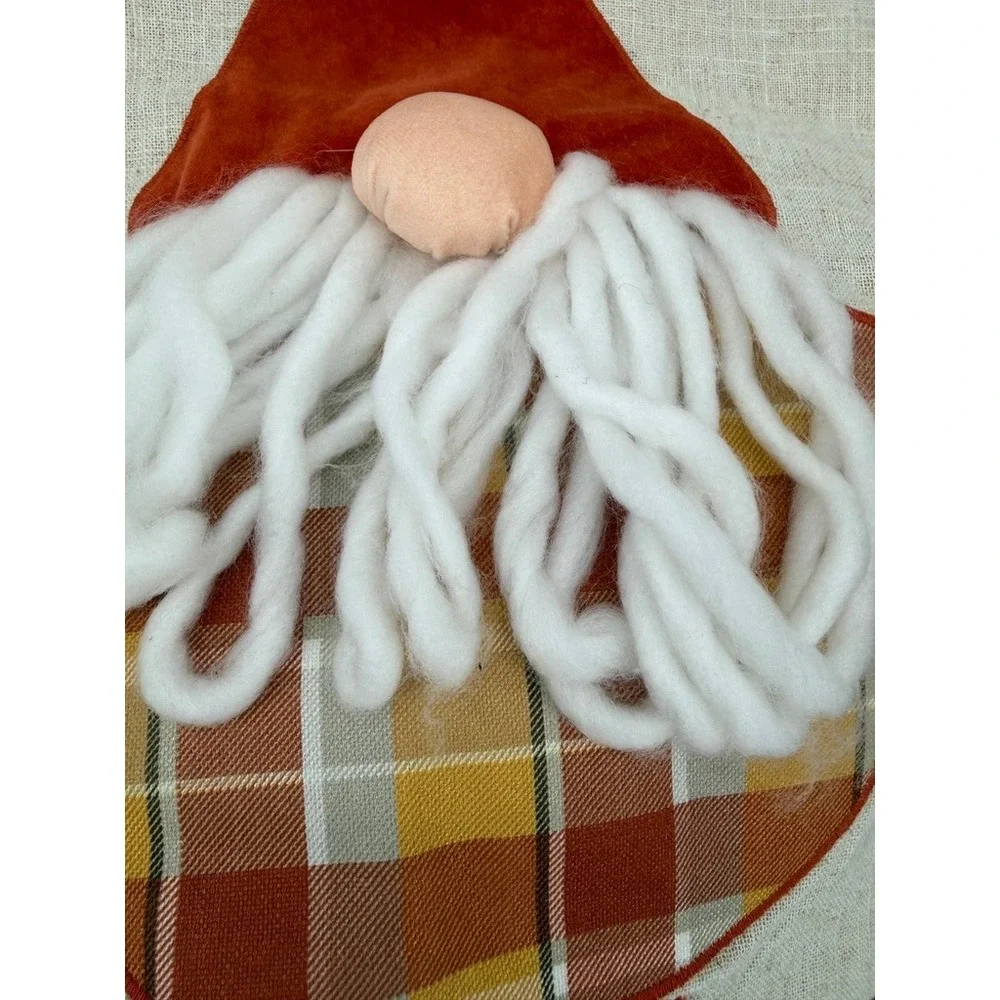 Haymarket Square Table Runner 3D Gnome Ends Plaid Applique Cute Holiday Decor